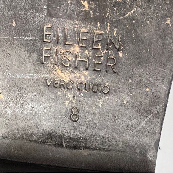 Eileen Fisher Leaf 2 Black Nubuck Leather Ankle Boots Size 8 - Picture 9 of 10